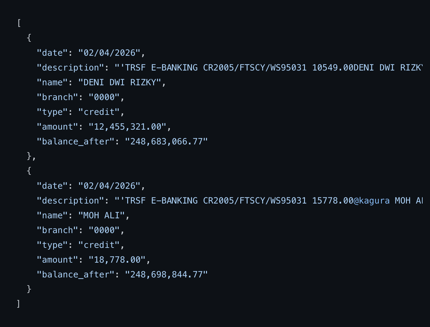 Source Code Cek Mutasi Bank BCA Personal (iBank) – Mutation Scraper – Automated Payment Integration